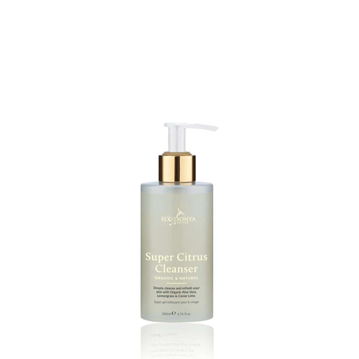 Super Citrus Cleanser bottle with pump on a white background - Eco By Sonya